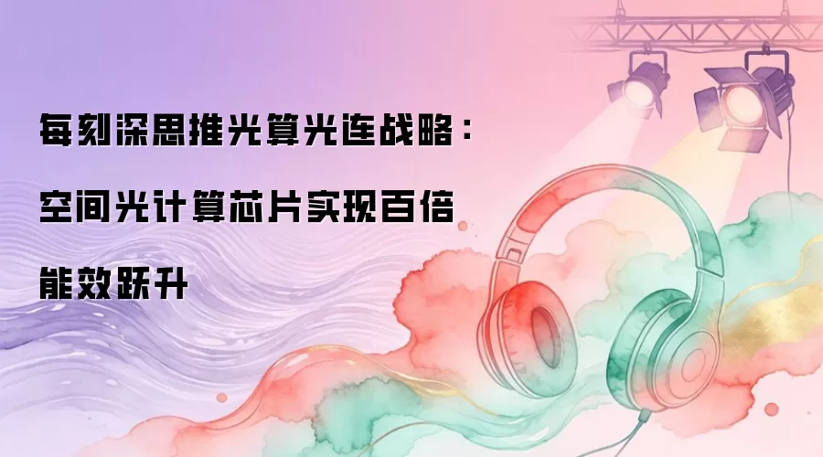 每刻深思推光算光连战略:空间光计算芯片实现百倍能效跃升