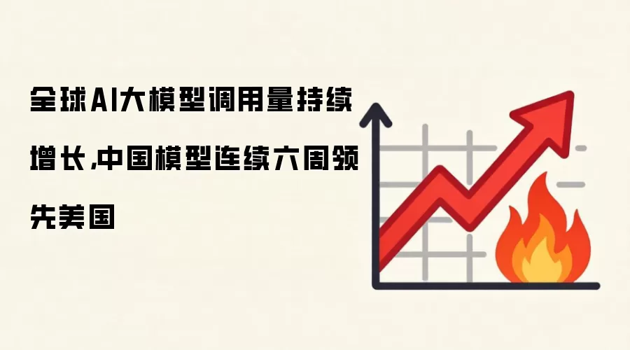全球AI大模型调用量持续增长，中国模型连续六周领先美国