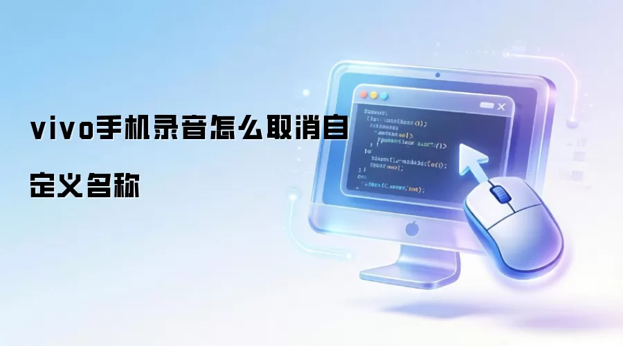 vivo手机录音怎么取消自定义名称