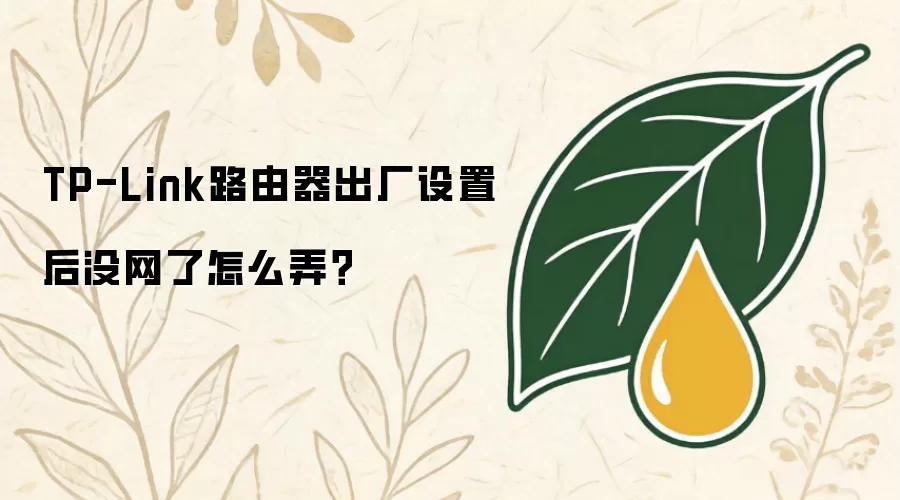 TP-Link路由器出厂设置后没网了怎么弄？