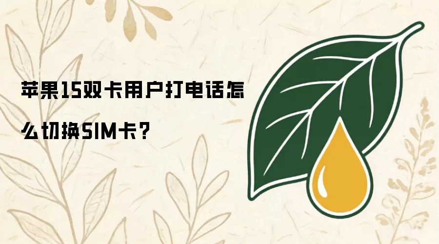 苹果15双卡用户打电话怎么切换SIM卡？