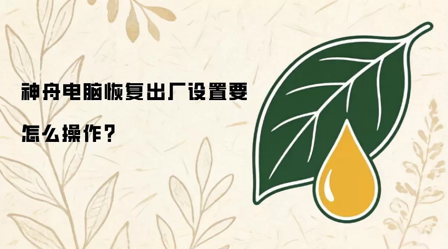 神舟电脑恢复出厂设置要怎么操作?