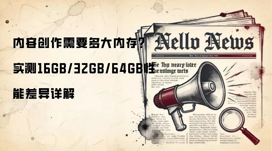 内容创作需要多大内存?实测16GB/32GB/64GB性能差异详解