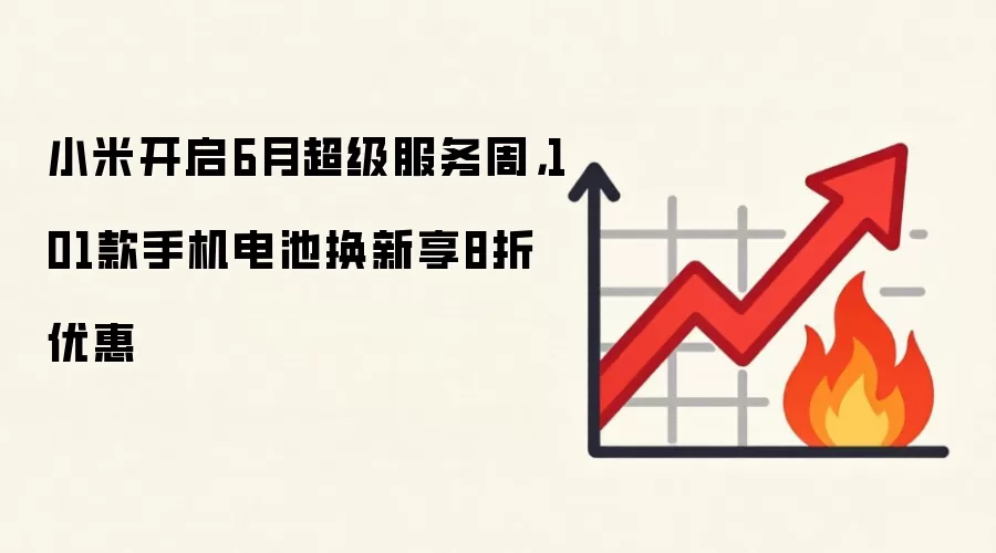 小米开启6月超级服务周，101款手机电池换新享8折优惠