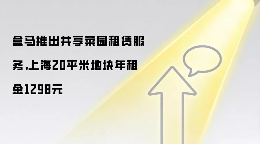 盒马推出共享菜园租赁服务，上海20平米地块年租金1298元