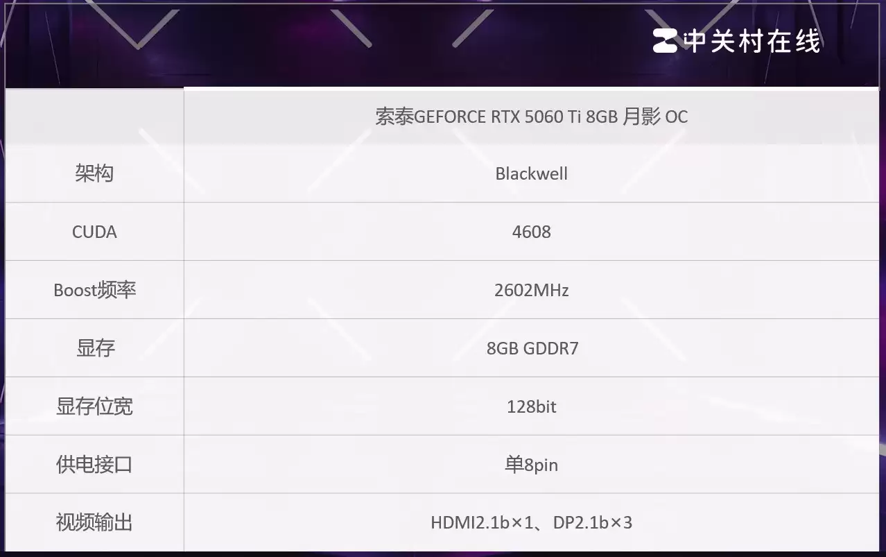 一线品牌高性价比显卡买哪款好？索泰RTX 5060 Ti月影OC值得考虑