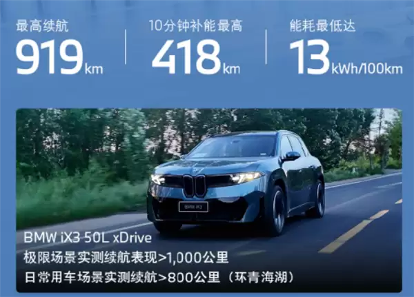 26.69万起 新世代宝马iX3开卖：满电极限能跑超1000km
